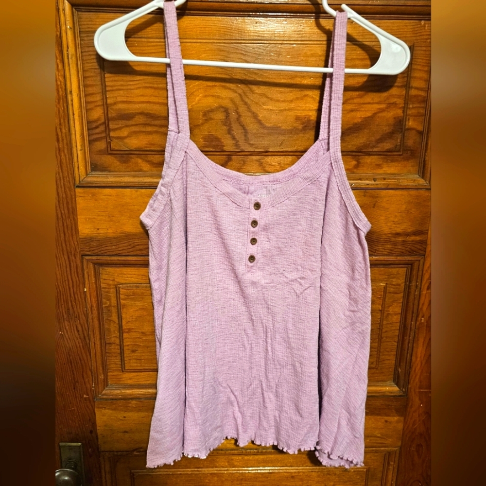 American Eagle Flowy Lavenderish Pinkish Tank Top Large